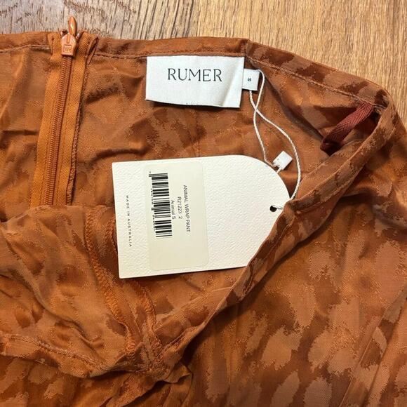 NWT RUMER Animal Print Wrap Pant In Rust Size Small - Picture 5 of 8